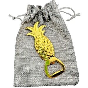 Brass Pineapple Handheld Bottle Opener Beer Soda Tropical Housewarming Gift